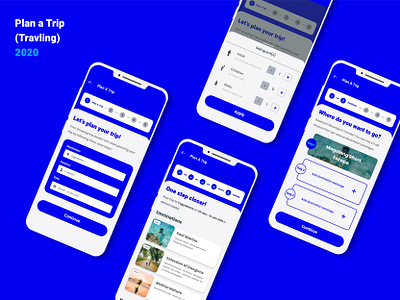 Plan a Trip Feature for Travel App adobe xd design plan a trip travel trip ui