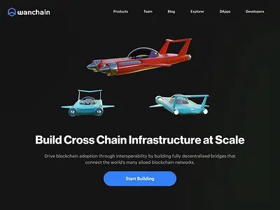 Wanchain Landing Page Concept 3d blockchain design landing page ui web
