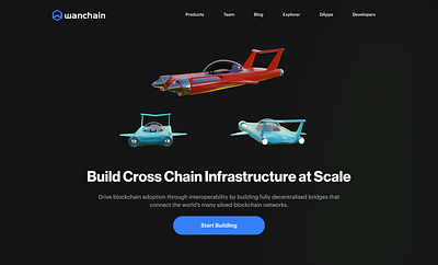 Wanchain Landing Page Concept 3d blockchain design landing page ui web