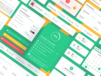 UI Components | Recruiting Platform agency employee employees free freebie freebies illustration recruitment sketch web