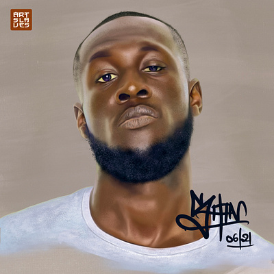 Stormzy artslaves design digitalart digitalpainting drawing hyperrealism illustration illustrations realism stormzy stormzyportrait