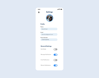 Daily UI 007 - Settings