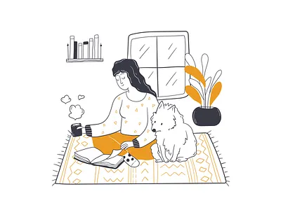 Book reading art artist artwork book character design digital digital art doodle flat free time graphic design illustration illustrations illustrator line line art reading vector women