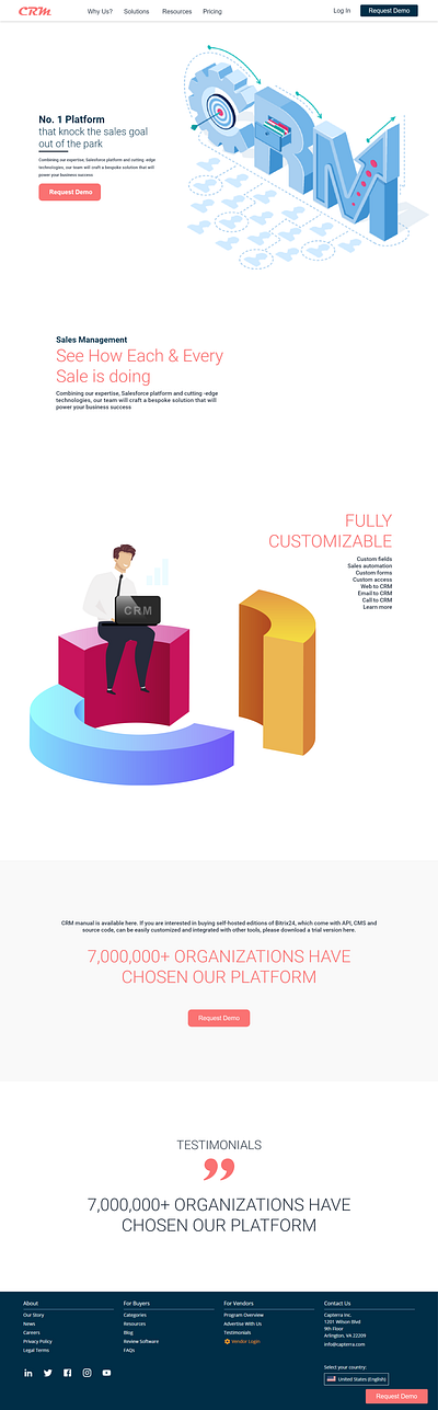 CRM Landing Page(2017) design illustration ui ux vector