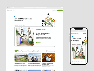 Culdesac blog page layout blog brand feed illustrations layout responsive web