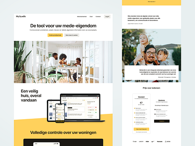 Landing Page for MySyndic clean design dutch flat home house kalman landing landing page light magyari management page saas