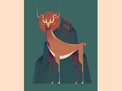 Deer adobeillustrator deer illustration illustrator mountain vector art