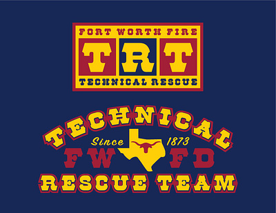 TRT - Technical Rescue blue design fire firefighter logo western yellow