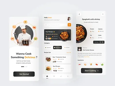 Food Recipe App app food recipe mobile ui uiux ux
