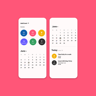 Daily UI #038 - Calendar 038 challenge dailyui dailyuichallenge mobileapp ui uidesign