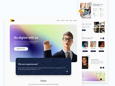 [Freebies] Landing Page Agency agency design download figma free free landing page freebies gradient landingpage ui web webdesign