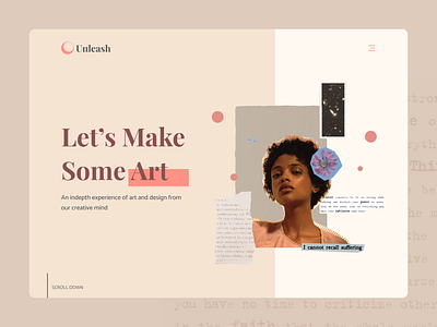 Concept design for art agency art art agency collage collage design collage web collage web design designdesign agency landing page mixed media nude pink web design wesite