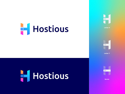 Hostious Logo Design: Letter H + Letter T + Server branding cloud cloud logo cloud storage domain gradient logo hosting logo letter h logo design modern logo server server logo storage storage logo technology vps vps logo web web hosting web hosting logo