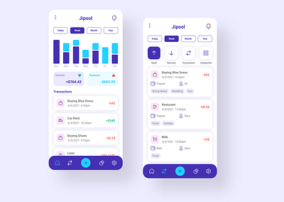 Wallet management app design app ui bank expence financial income iran money pocket transactions ui ux wallet wallet management