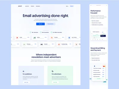 Paved – Homepage advertiser airy cards geomanist homepage light publisher saas