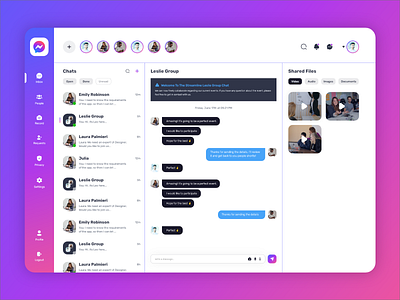 Messenger App Dashboard UI Kit adobe xd app black chat colors dark dashboard design kit designkit facebook facebook lite light message messenger app theme ui kit uiux web whatsapp white