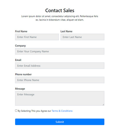 Free Contact From HTML Website Template bootstrap design free template free templates free website template html template webdesigner website template