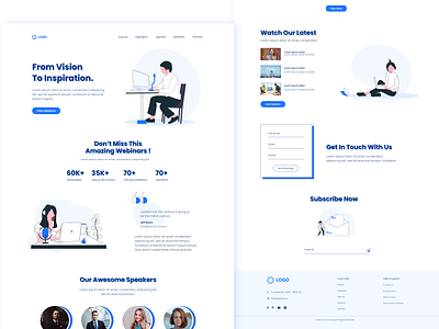 Webinar Landing Page Design branding design system homepage illustration inspiration interface land landing page ui webinar website