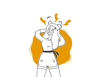 Panic art artwork branding character creative cute design doodle doodles flat graphic design illustration illustrator line line art panic vector vectorart web illustration women