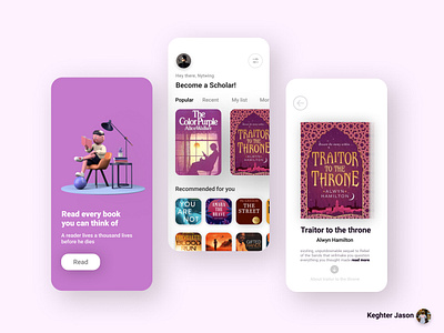 Reading app UI concept app design designer reading reading app reading ui readwell scholar ux