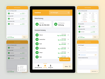 KasMob (Tablet Size) android app app design application apps clean ui debt design ios management mobile app mobile app design mobile design sales simple design tablet tablet app tablet design transaction ui