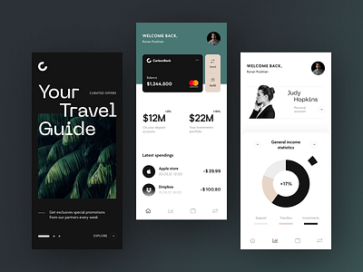 Carbon Bank Mobile application design halo lab interface startup ui ux