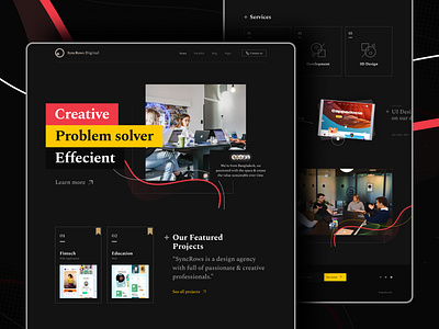 Digital Agency Home Page I SyncRows agency agency branding agency landing page clean creative agency design design agency design inspiration graphic design landing page minimal ui trend2021 trendy ui user interface ux web web design web ui