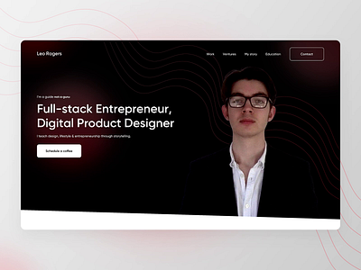 Personal Portfolio Website - Leo Rogers clean landing page motion graphics personal brand personal website portfolio portfolio webstie ui