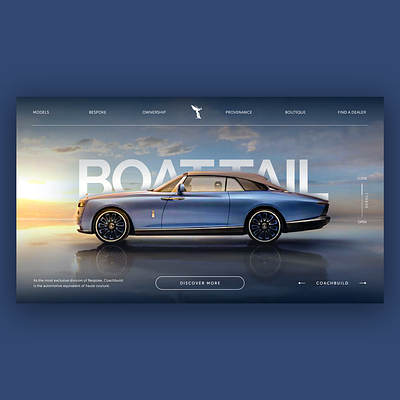 Boat Tail Coachbuild by Rolls Royce (Concept) android app boattail branding coachbuild design graphic design icon illustration jimaar jimaarofficial logo minimal rollsroyce ui ux vector web webdesign website