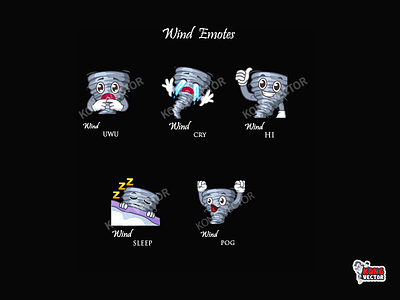 Wind Twitch Emotes 3d animation branding cartoon design emoji emote emotes graphic design illustration logo motion graphics twitch twitchemote twitchemotes ui