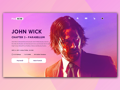 Play Now- Smart TV App app design entertainment graphic design john wick movie app movie app ui smart tv app smart tv app ui tv tv app tv app ui tv ui ui ui design uidesign visual design