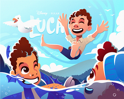 Luca (2021) character characterdesign design illustration disney illustration illustration design luca pixar