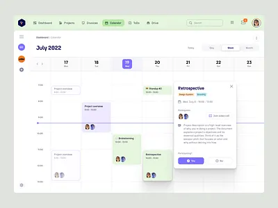 Designer's board - Calendar app board calendar call collaboration dashboard design feedback freelancer management meetings netguru panel product design projects task todo ui ux