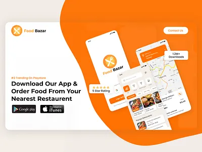 Food Bazar App Web Design app branding design minimal ui ux web