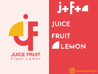 J+F letter logo "Juice Fruit" lemon logo concept brand identiy design fruit graphic design identity juice lemon logo logo design logotype monogram