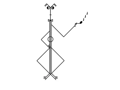 a man playing guitar black and white digital art guitar illustration logo man