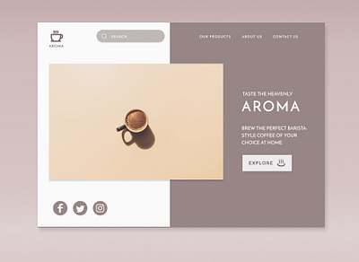 Coffee website brown coffee coffee website design elegant figma figmadesign simple ui website