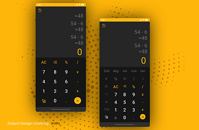 Calculator app calculator designblack and yellow mobile design ux