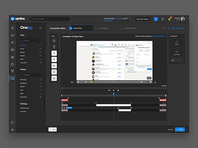 Video Edition Tool clean ui dark design dark theme minimal modern design motion graphics people management product design sales automation ui usability design user testing ux visual design web application web platform