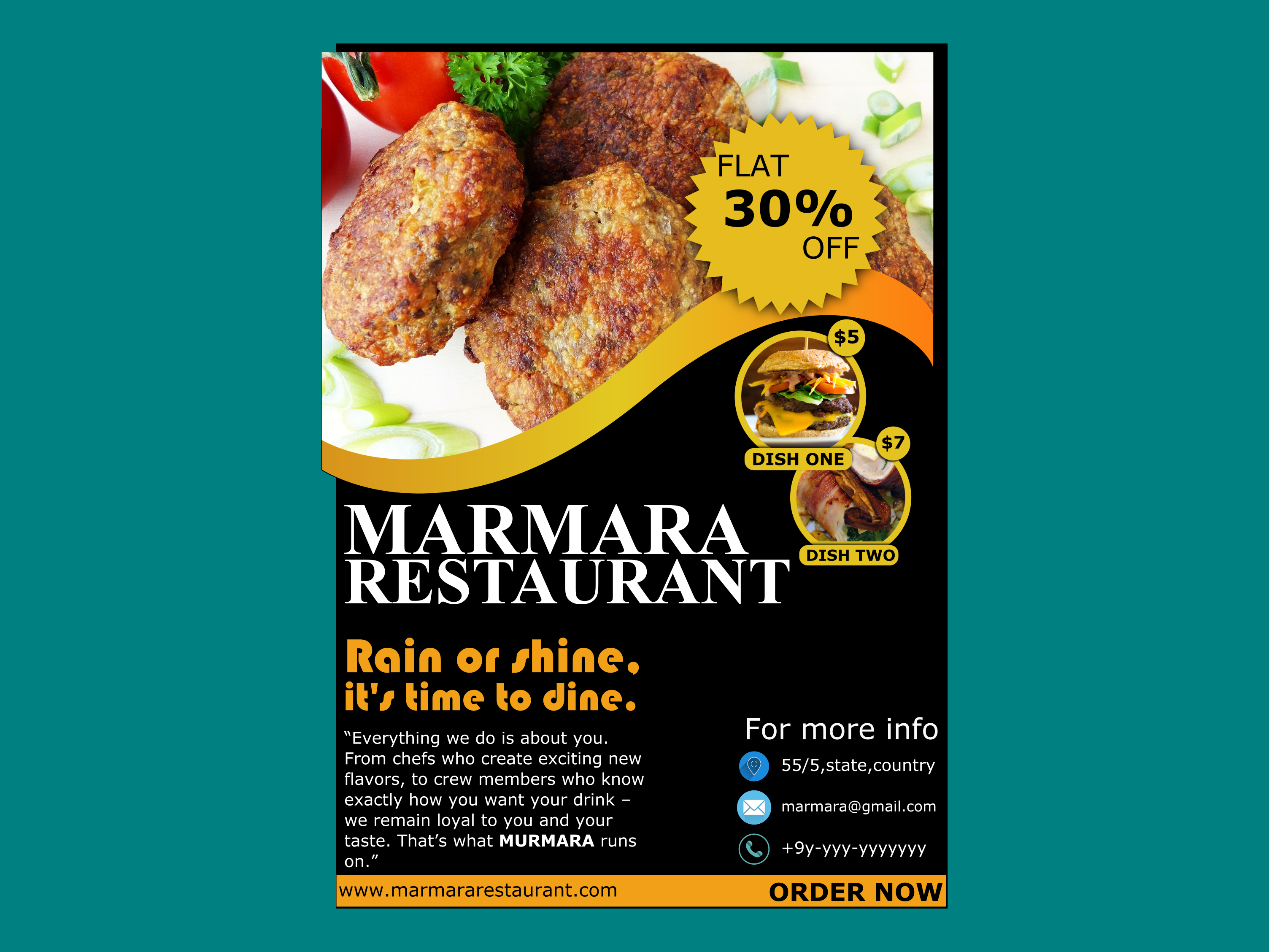 Example of Restaurant Flyer