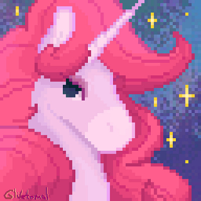 Pinky unicorn art digital flat pixel pixels