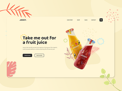 Joocy - Healthy juice shop - Homepage branding colorful colors design drink e commerce e commerce design e commerce shop fruit graphic design juice juice bar juicy online shop online store smoothie ui vector webdesign webshop