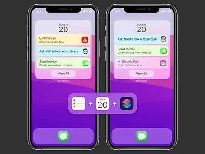 Reminders + Calendar + Shortcuts Widget app apple calendar ios reminders shortcuts ui ux widget