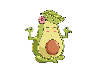 Avocado cartoon character branding cartoon character cute cute design design doodleart illustration logo ui ux vector