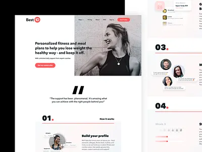 WIP Product pages & onboarding process fitness nutrition