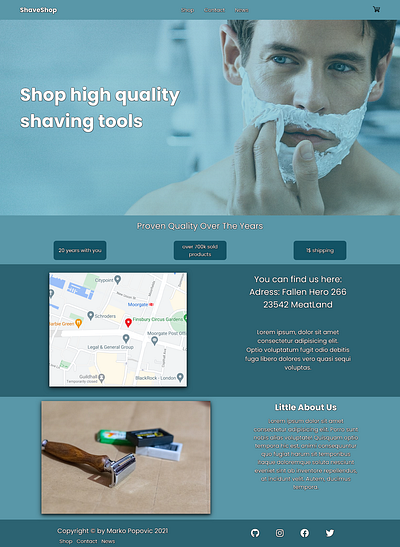 ShaveShop front page css3 design html css html5 web