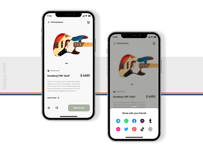 DailyUI 010: Social Share 010 app dailyui design music store social share ui