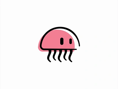 Jellyfish Logo animal aquarium branding cute design game identity illustration jellyfish logo mark mascot medusa nature ocean pink sea squid symbol vector