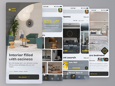 Good House app application branding design design app house interior interior app ui ux web design