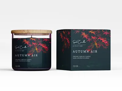 Candle Packaging For Autumn Air air autumn candle box packaging candle label custom candle label design label design labeling packaging product label design scented scents wax wax candle label